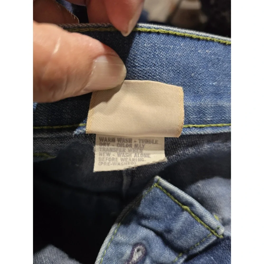 Vtg Levis High Waisted Wide Leg Jeans Blue Raw Hem White Tab Label Rare 28x24.5
